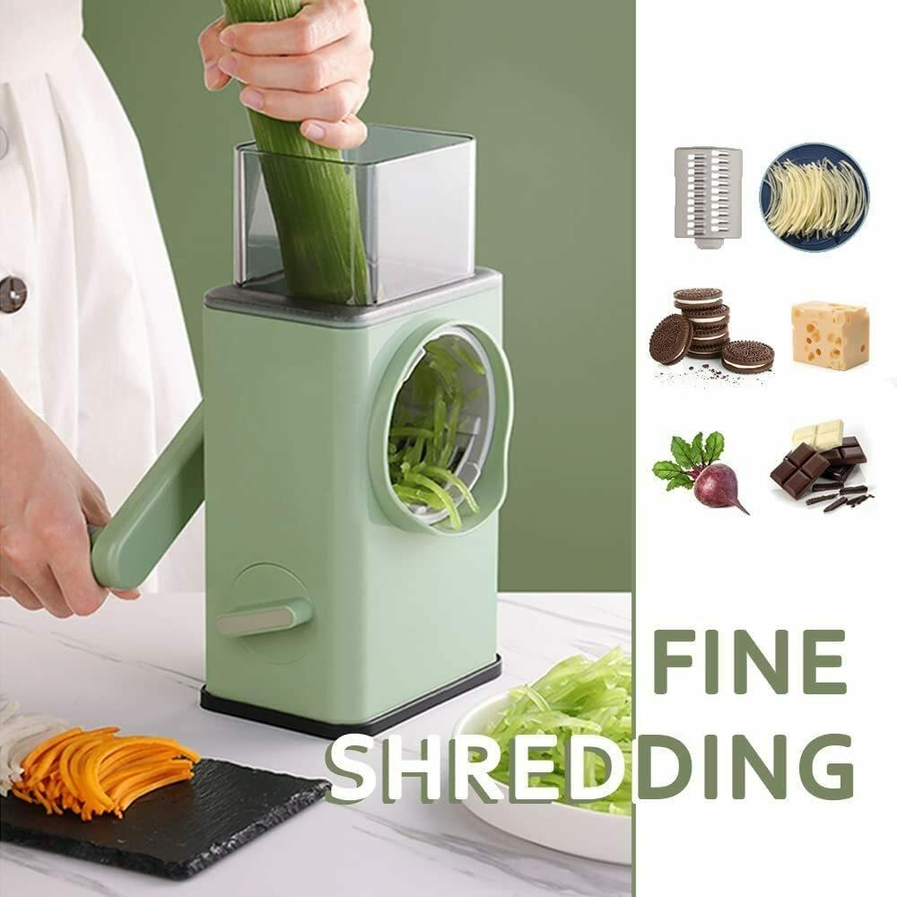2132 Vegetable Shredder Round Mandolin Slicer, Grater, Shredder Salad Maker - Large Feed Port - Suction Base - Cutter for Vegetable, Fruit, Cookie. DeoDap 2132 Vegetable Shredder Round Mandolin Slicer, Grater, Shredder Salad Maker - Large Feed Port - Suction Base - Cutter for Vegetable, Fruit, Cookie. DeoDap